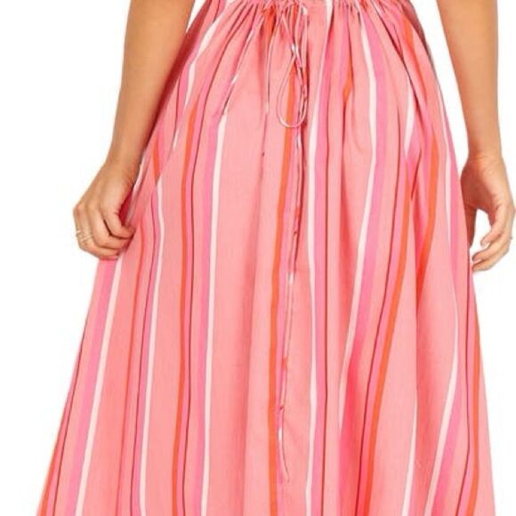 NWOT Pedal and Pup - Madam Stripe Cutout Cotton Halter Dress Size Large - Picture 3 of 15